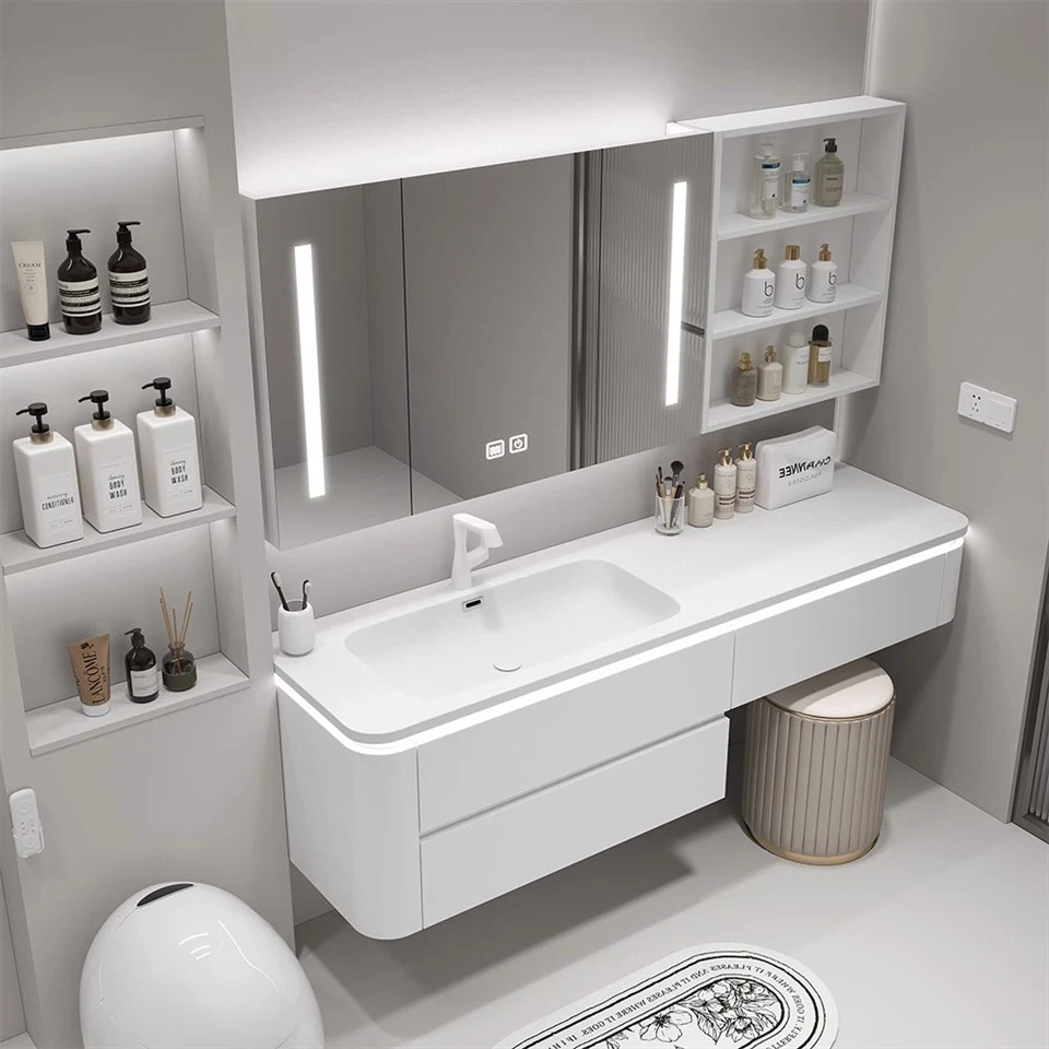 Mobile da bagno con pannello in legno Vanity con specchio